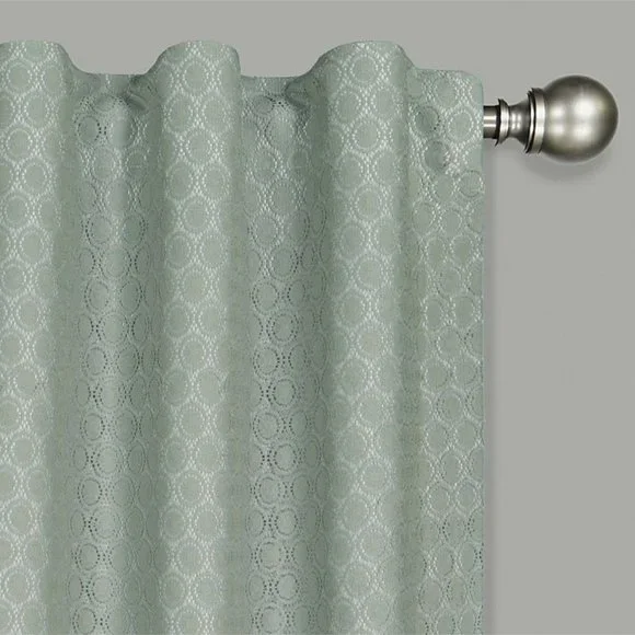 Eclipse Nora Crochet Blackout Window Curtain- Sage - Picture 2 of 6